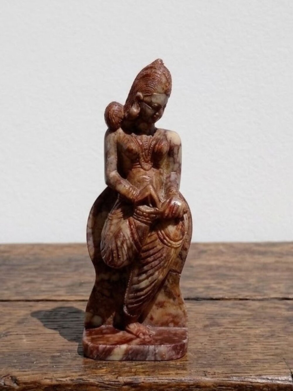 Vintage Carved Soapstone Indian Dancer Figurine Apsara Temple Statue Sculpture